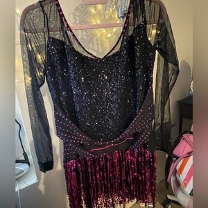 Dance/Costume Black and Pink Sequin Dress
